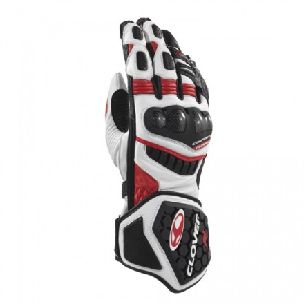 Clover RS-9 man race glove - White/Red